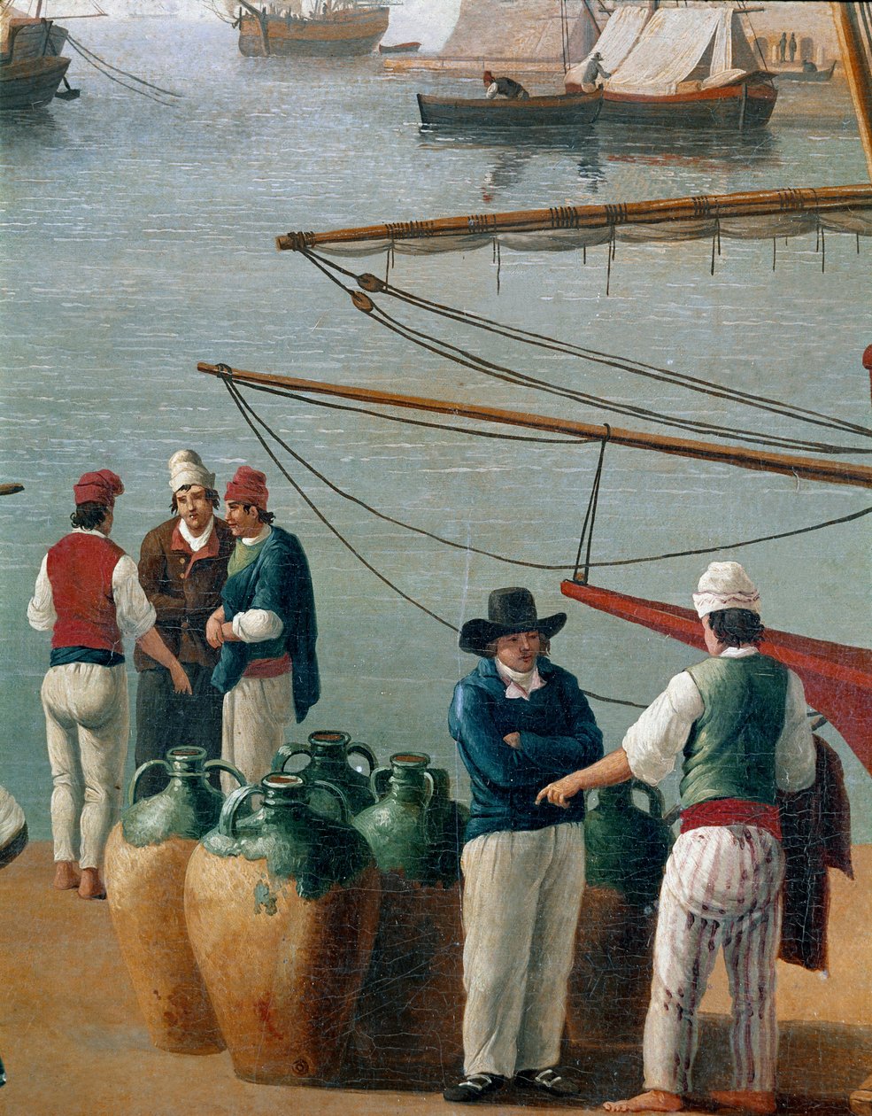 Fischer und Olivenölhändler in Neapel, Italien. Gemälde von Jacob Philipp Hackert, genannt Hackert d