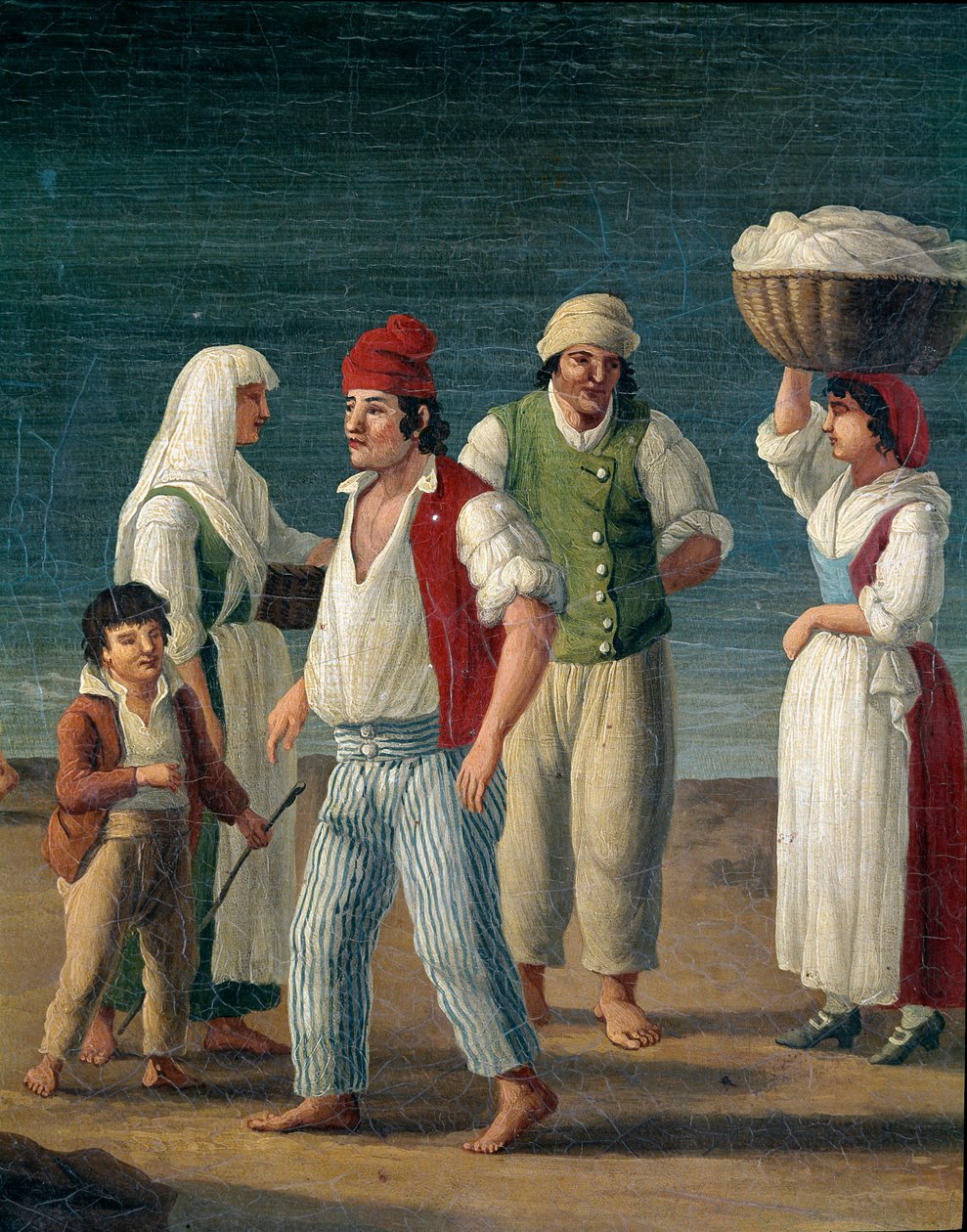 Fischer und Bäuerinnen aus Barletta, Italien (Detail) von Jacob Philippe Hackert