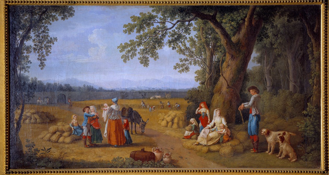 Die Ernte bei Carditello in der Nähe von Caserta von Jacob-Philippe Hackert