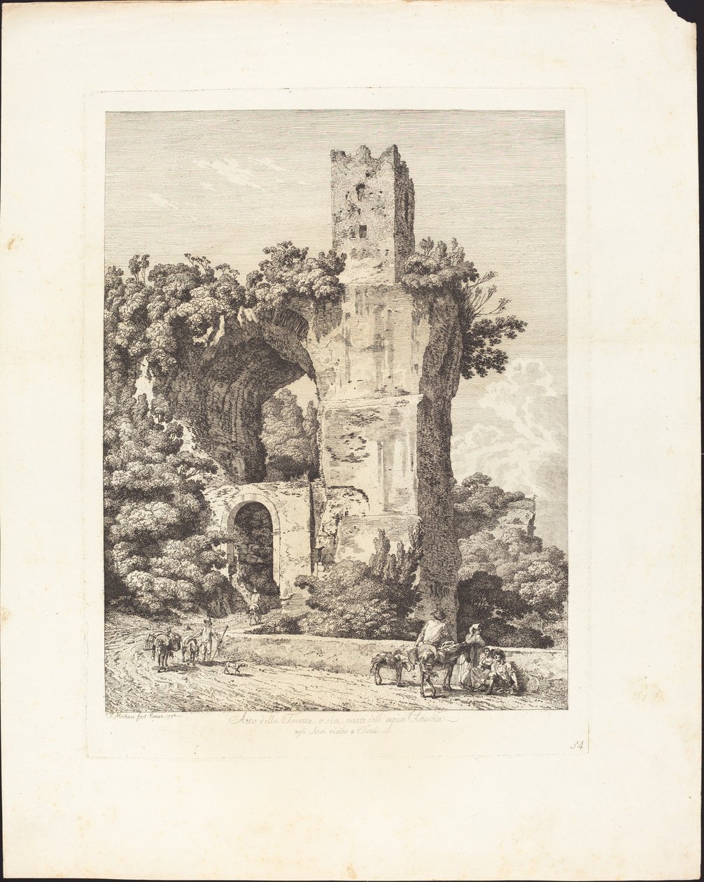Arco della Toretta oder Teil des Aqua Claudia, bei den Arci in der Nähe von Tivoli von Jacob Wilhelm Mechau