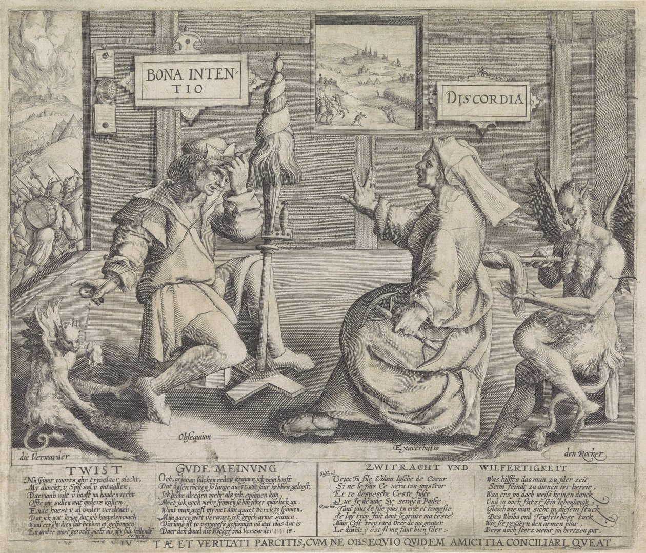 Allegorie mit Personifikationen der Guten Absicht (Bona Intentio) und der Zwietracht (Discordia) von Jacob de Gheyn (I) (circle of)