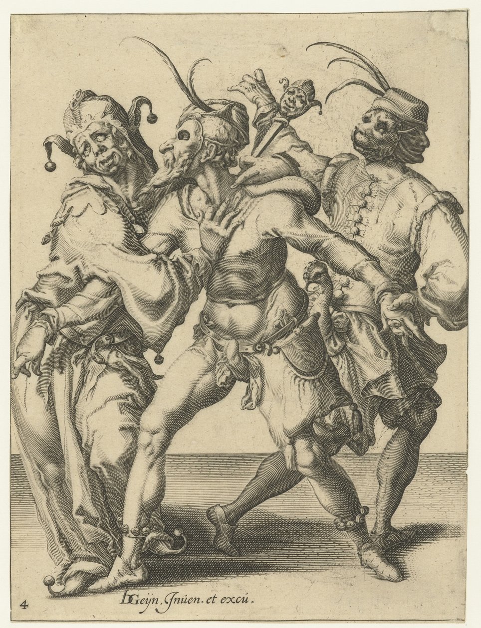 Drei tanzende Männer von Jacob de Gheyn (II) (workshop of)
