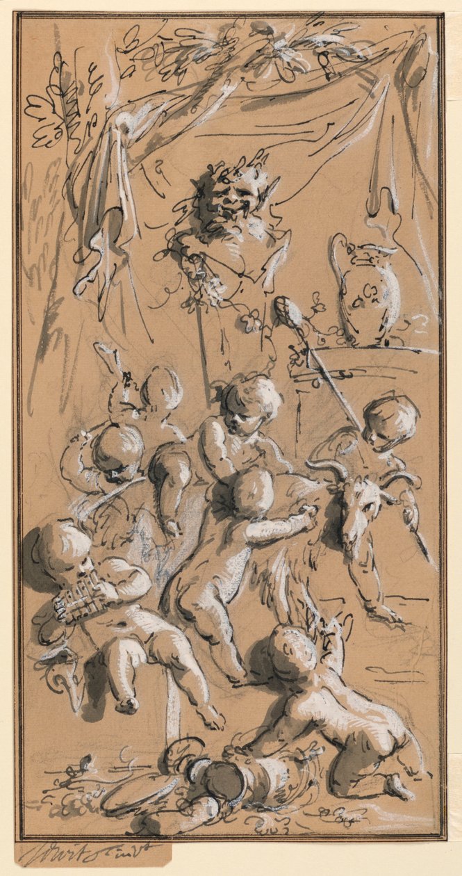 Putti spielen vor einem Hermen von Jacob de Wit