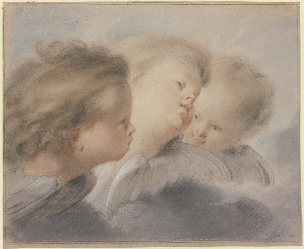 Drei Engelköpfe von Jacob de Wit