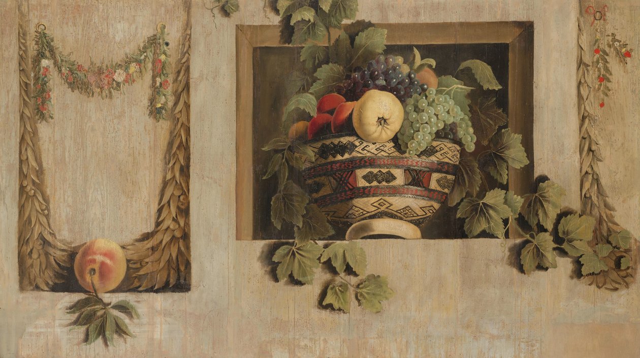 Stillleben mit Obst und Blumengirlanden von Jacob van Campen