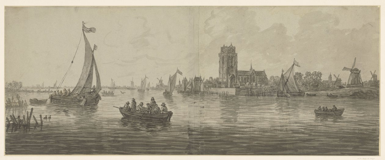 Ansicht von Dordrecht aus Südwesten von Jacob van Strij