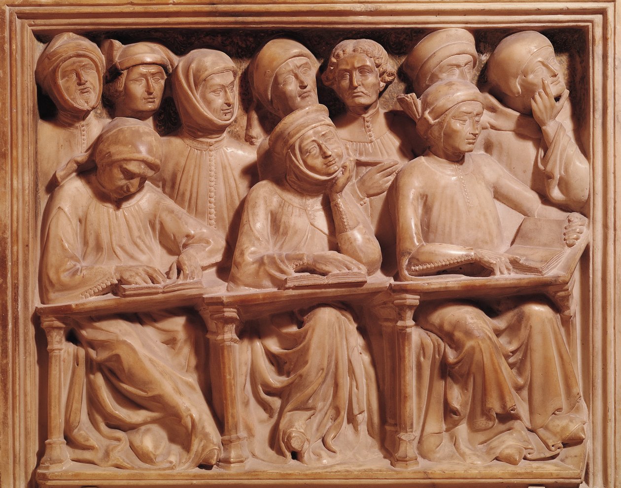 Gruppe von Studenten aus Bologna, vom Grab von Giovanni da Legnano von Jacobello and Pier Paolo dalle Masegne