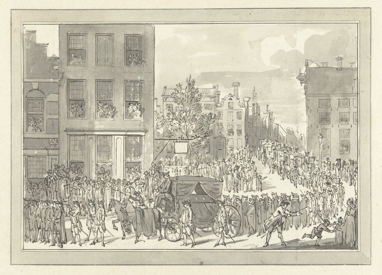 Leichenzug von Wolter Jan Gerrit Baron Bentinck in Amsterdam, 28. August 1781 von Jacobus Buys