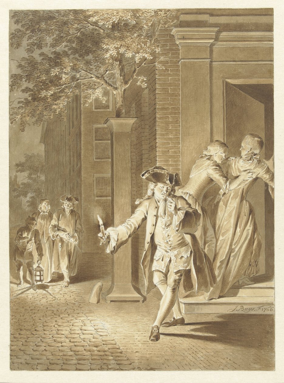 Szene aus Lubbert Lubbertse, oder der geadelte Bauer von Jacobus Buys