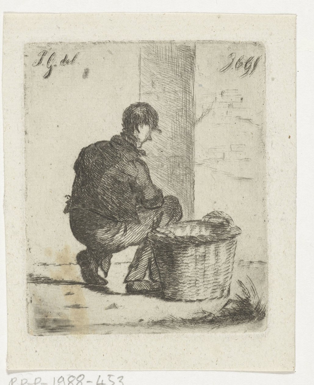 Stalljunge mit Korb von Jacobus Cornelis Gaal