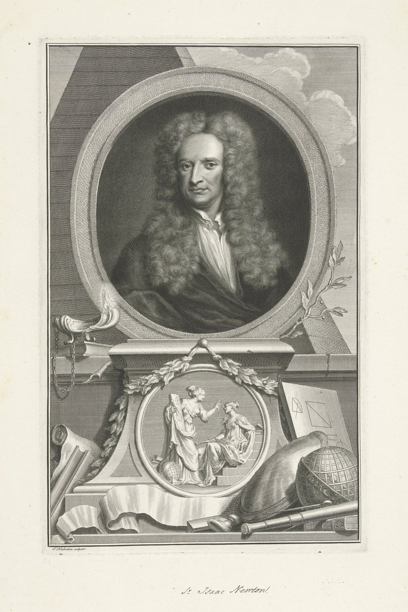 Sir Isaac Newton (1642-1726), englischer Physiker und Mathematiker von Jacobus Houbraken