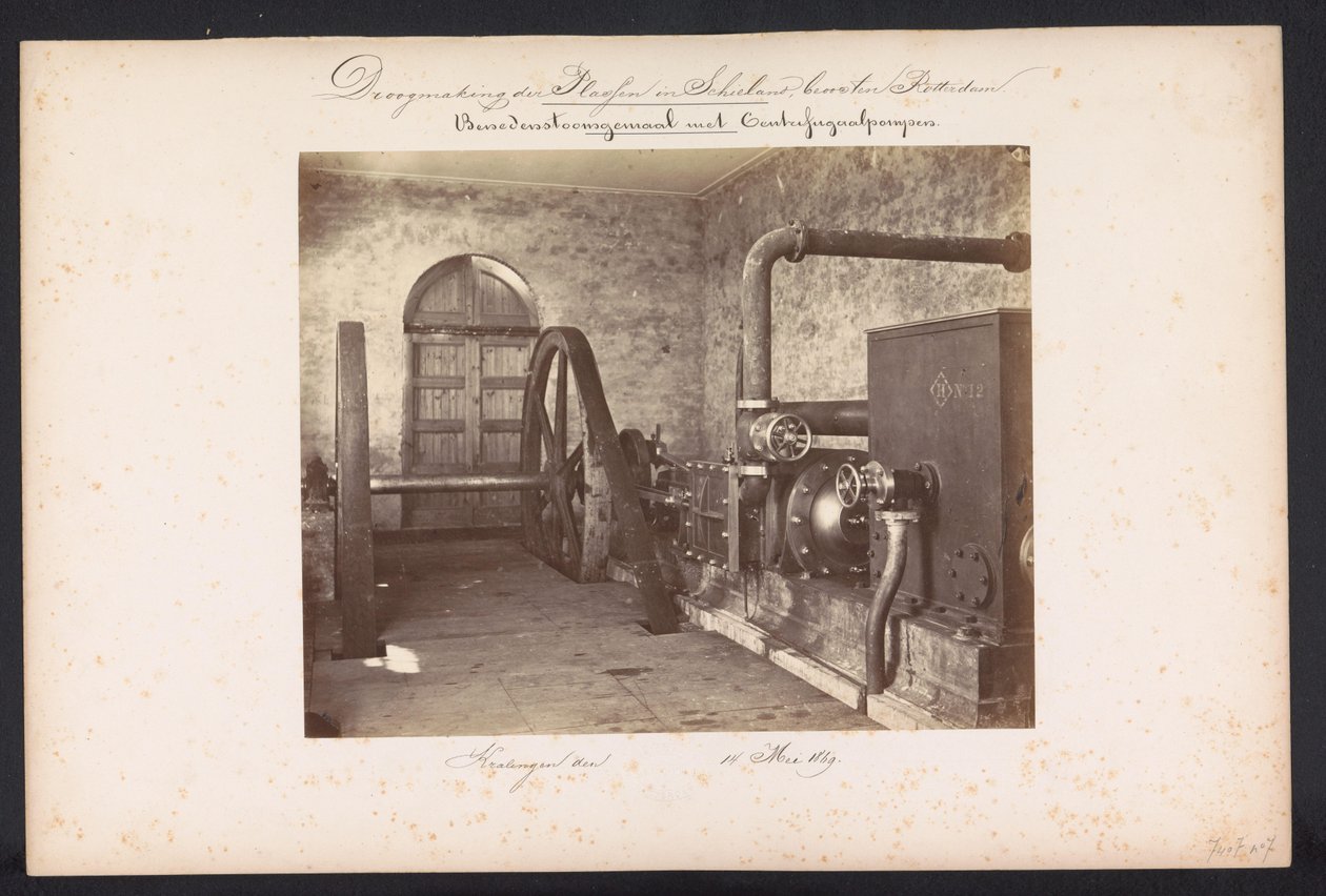 Unteres Pumpwerk mit Zentrifugalpumpen / Kralingen den 14. Mai 1869 von Jacobus van Gorkom jr.