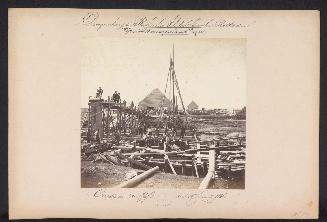 Unteres Pumpwerk mit Schrauben / Cappelle aan den IJssel den 15. Juni 1868 von Jacobus van Gorkom jr.