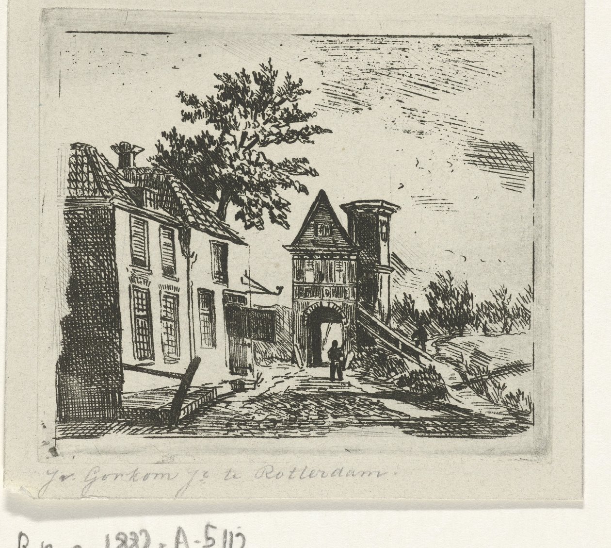 Stadtansicht mit Tor von Jacobus van Gorkom jr.