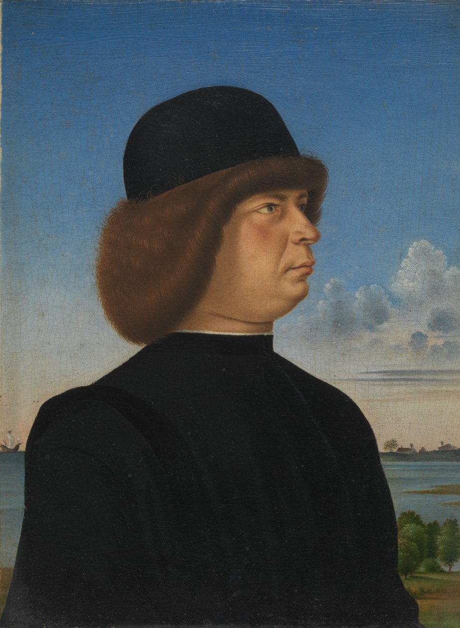 Porträt von Alvise Contarini, ca. 1485-95 (Öl auf Holz) von Jacometto (attr. to) Veneziano