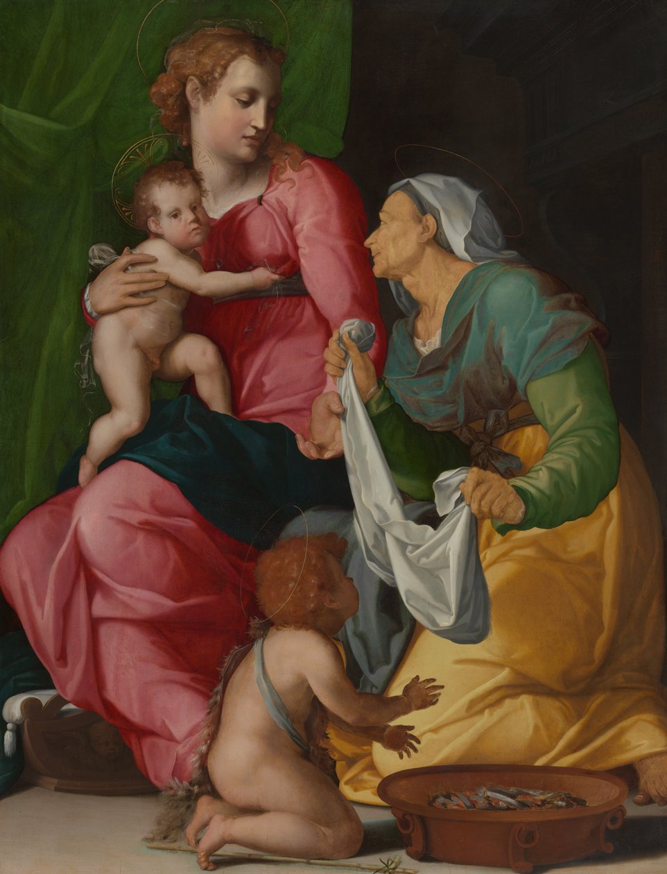 Madonna mit Kind und den Heiligen Elisabeth und Johannes dem Täufer von Jacopino del Conte