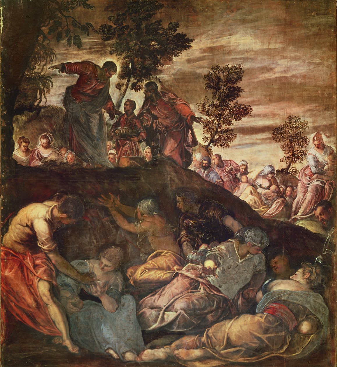 Die Vermehrung der Brote und Fische, ca. 1575 von Jacopo Robusti Tintoretto