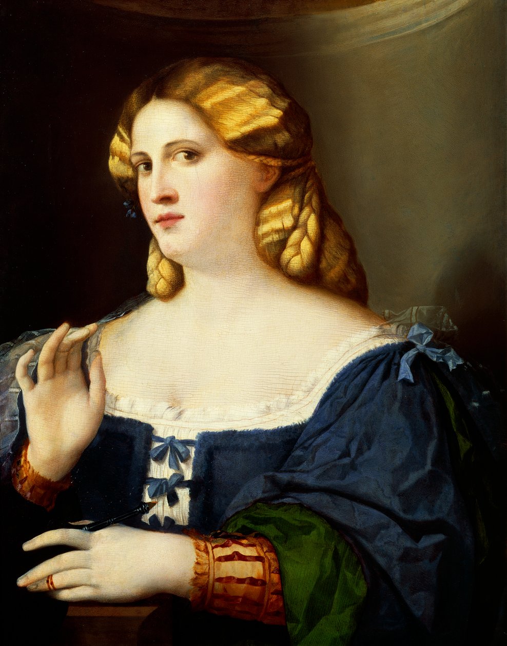 Frau mit Fächer von Jacopo (c.1480 1528) Palma