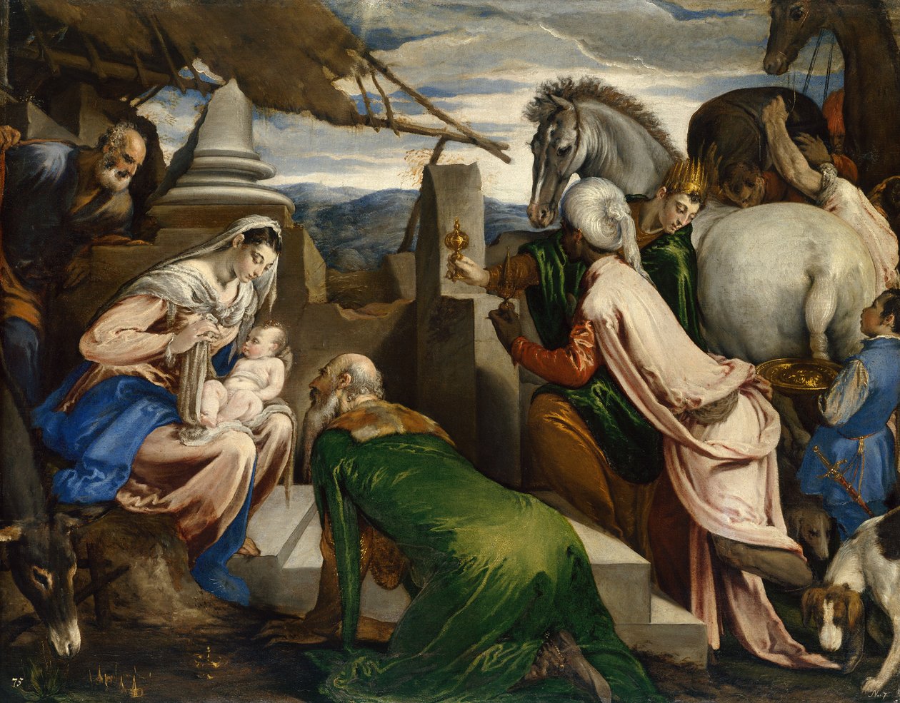 Die Anbetung der Könige, um 1555 von Jacopo Bassano il vecchio