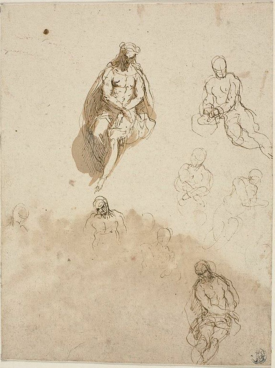Studien zur Krönung mit Dornen von Jacopo Palma il Giovane