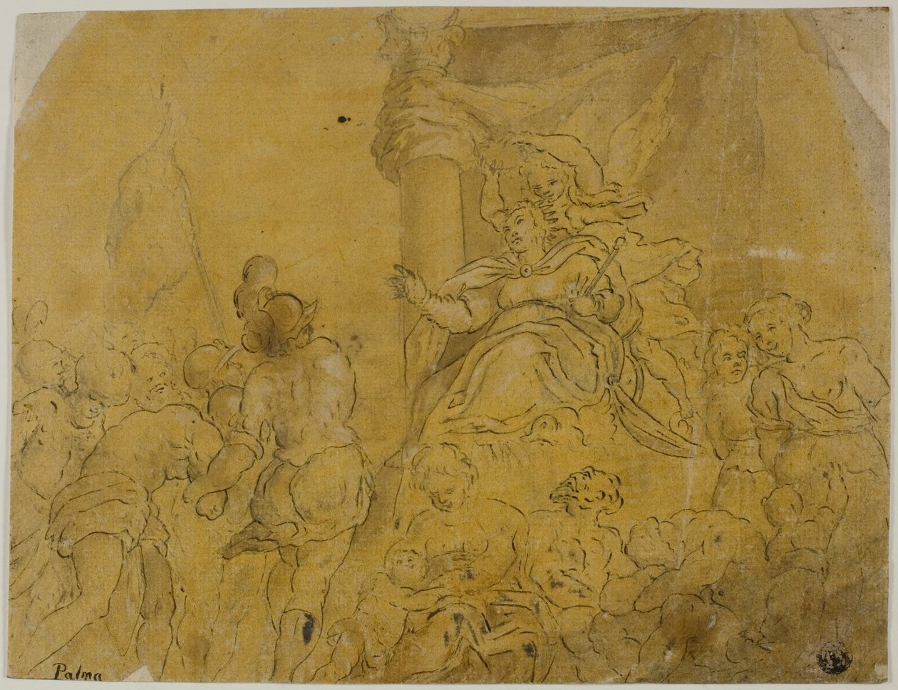 Studie für Venedig, gekrönt von Sieg, empfängt ihre Untertanen von Jacopo Palma il Giovane