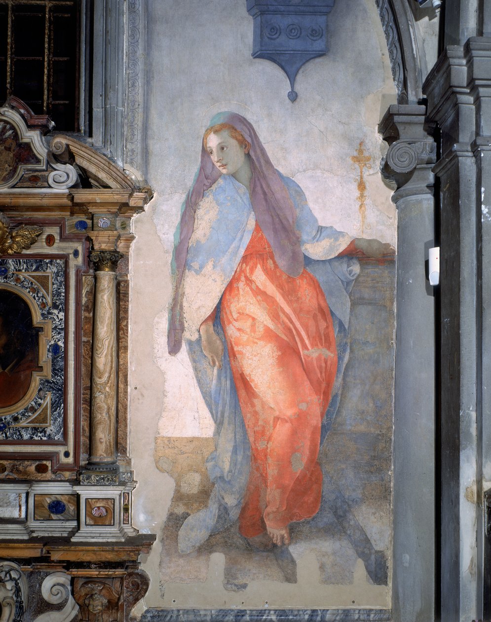 Die Verkündigung (Detail) von Jacopo Pontormo