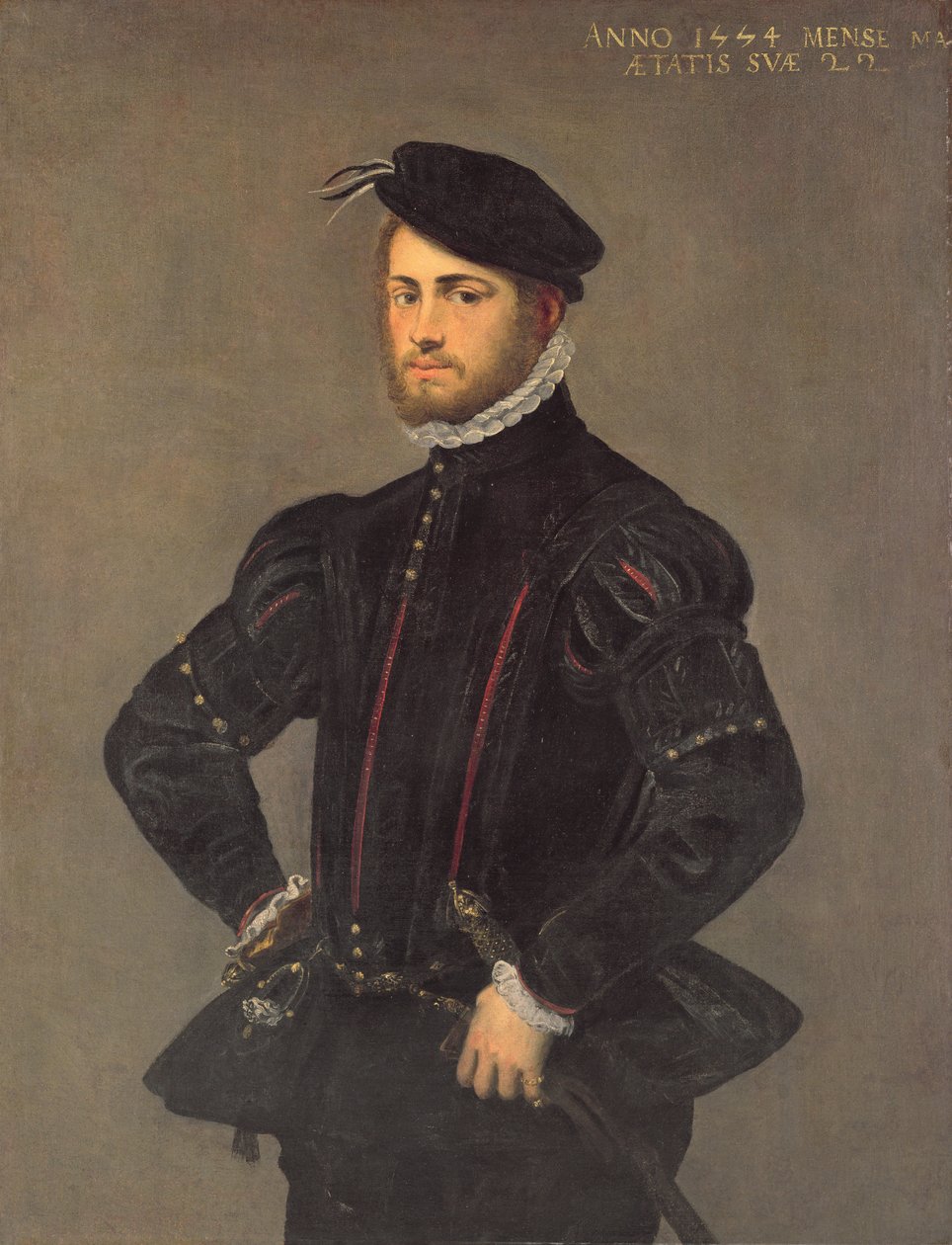 Porträt eines jungen Mannes, 22 Jahre alt, 1554 von Jacopo Robusti Tintoretto