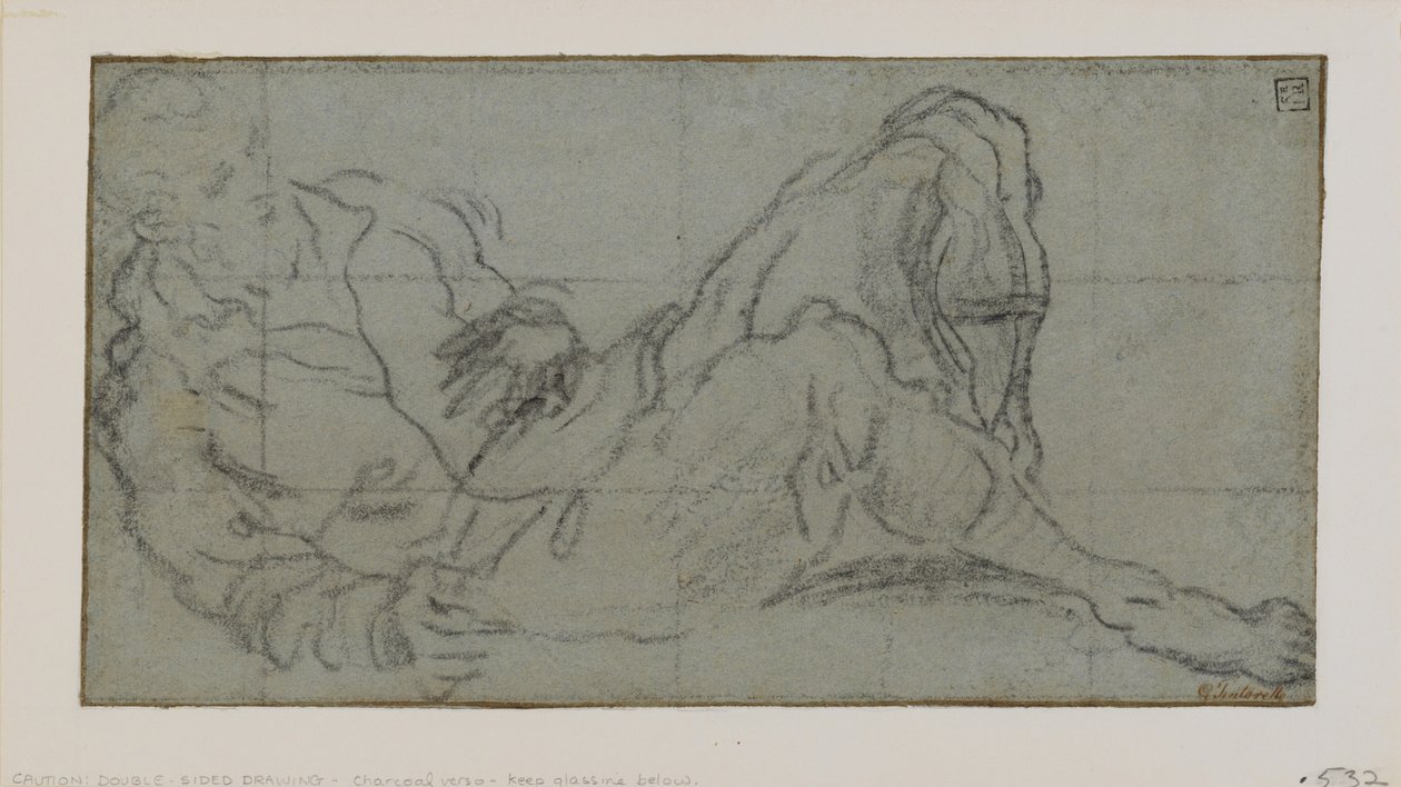 Liegende männliche Figur, 1560-69 von Jacopo Robusti Tintoretto