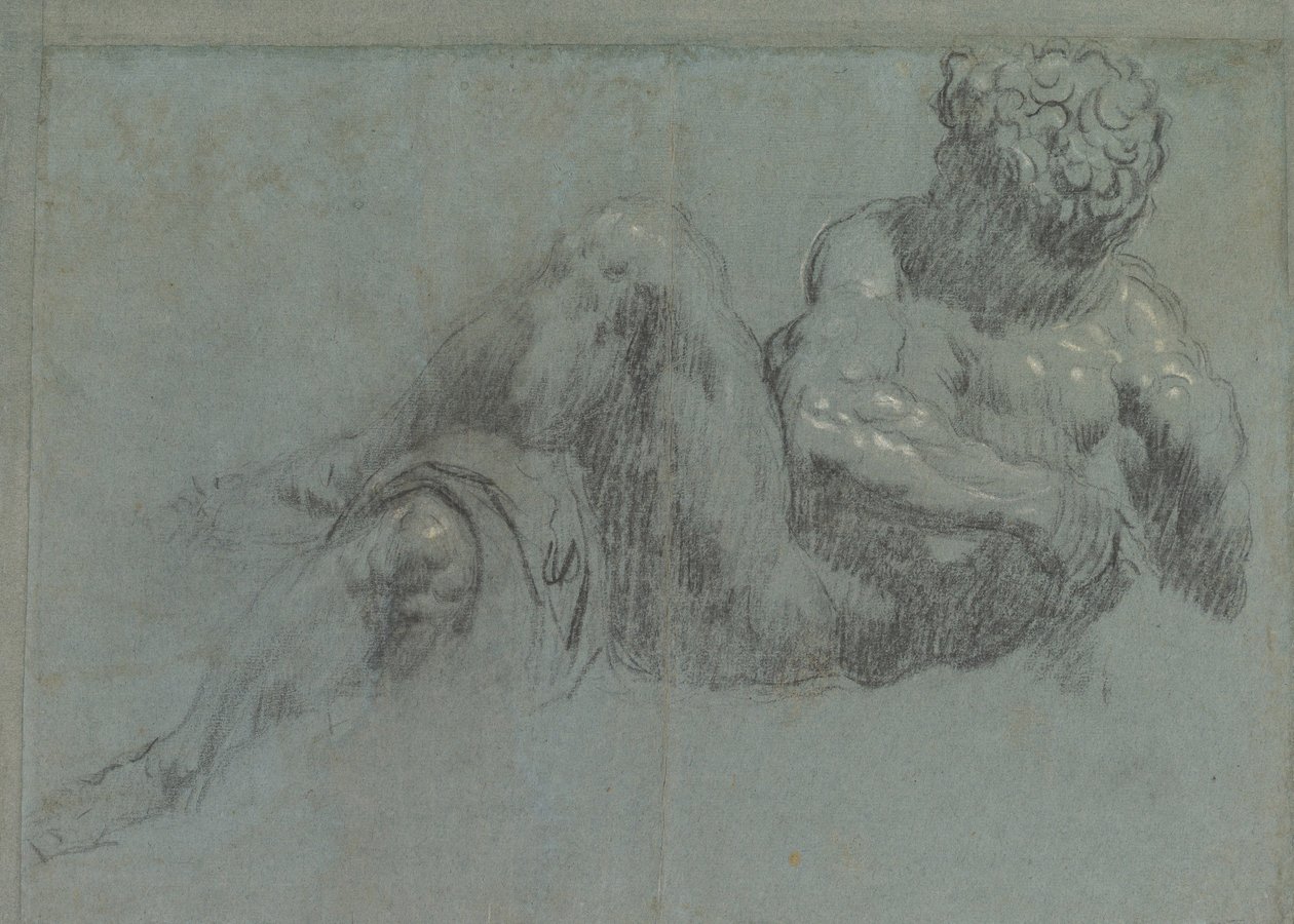 Studie nach Michelangelos Giorno, ca. 1550-55 von Jacopo Robusti Tintoretto