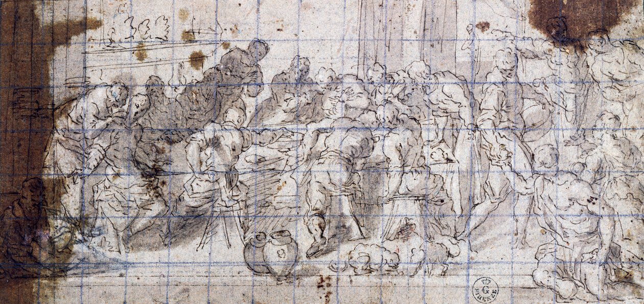 Studie für die Hochzeit zu Kana von Jacopo Robusti Tintoretto