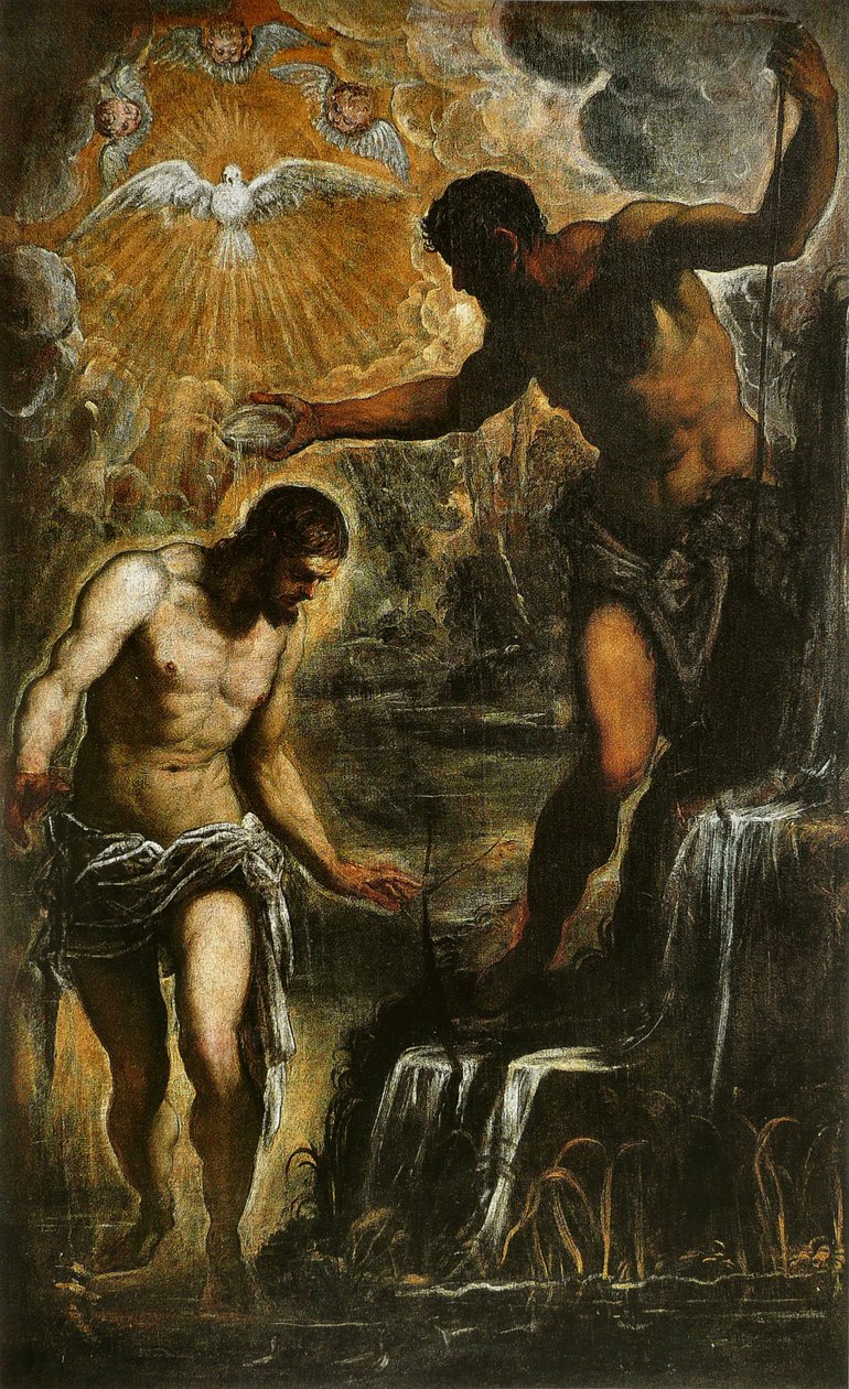 Die Taufe Christi, ca. 1589 von Jacopo Robusti Tintoretto