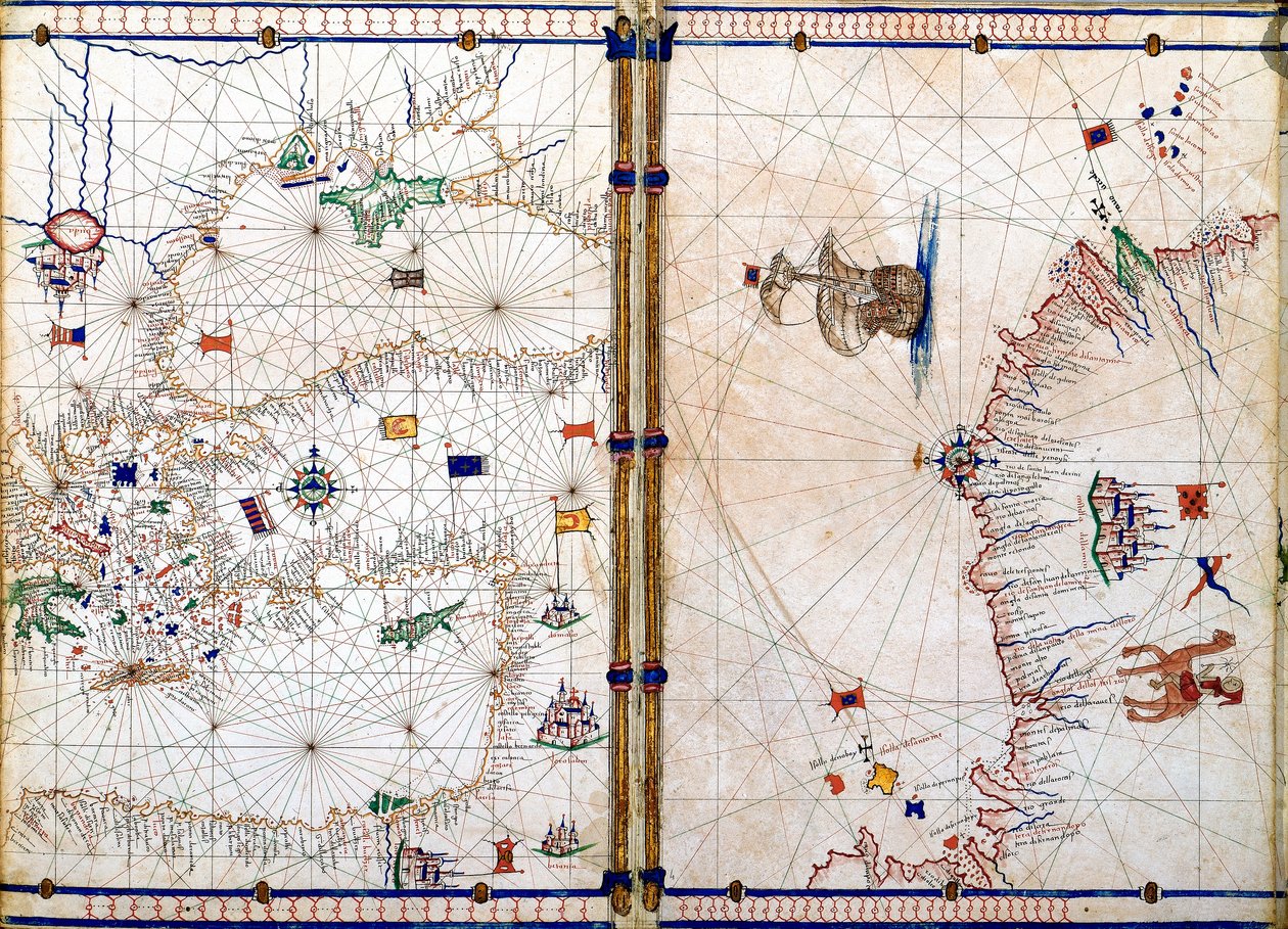 Damaskus und Jerusalem (Detail aus den Geographischen Karten) von Jacopo Russo