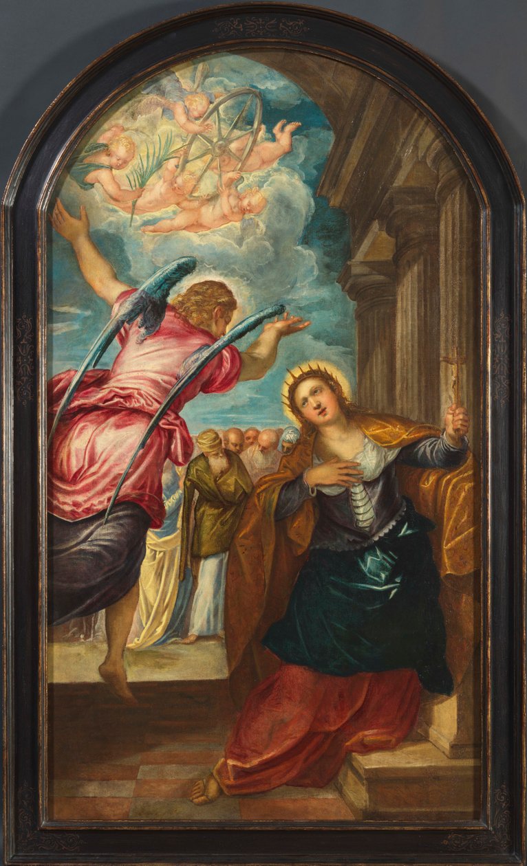 Der Engel kündigt der heiligen Katharina von Alexandria ihr Martyrium an von Jacopo Tintoretto