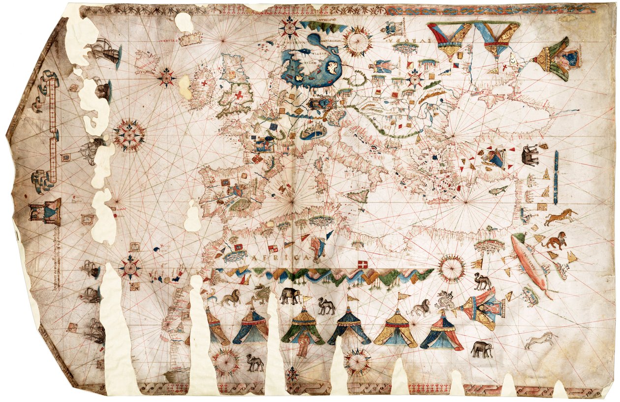 Mittelmeer, Schwarzes Meer und Nordost-Atlantik von Jacopo Vesconte Maggiolo