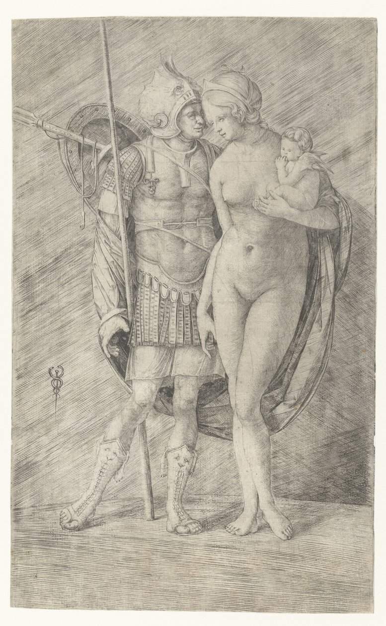 Mars in Rüstung und nackte Venus mit Cupido von Jacopo de