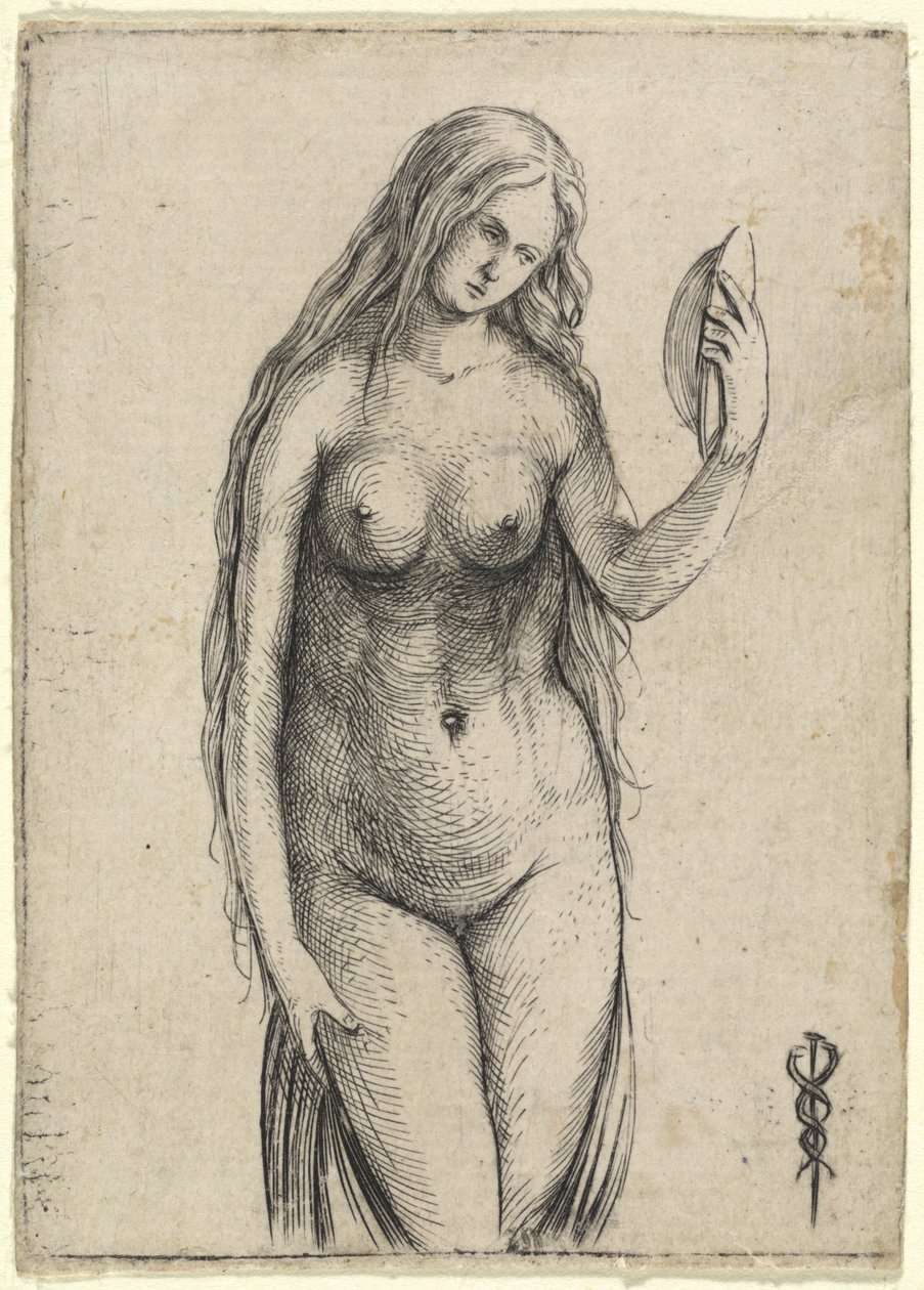 Nackte Frau mit Spiegel Allegorie der Vanitas von Jacopo de Barbari