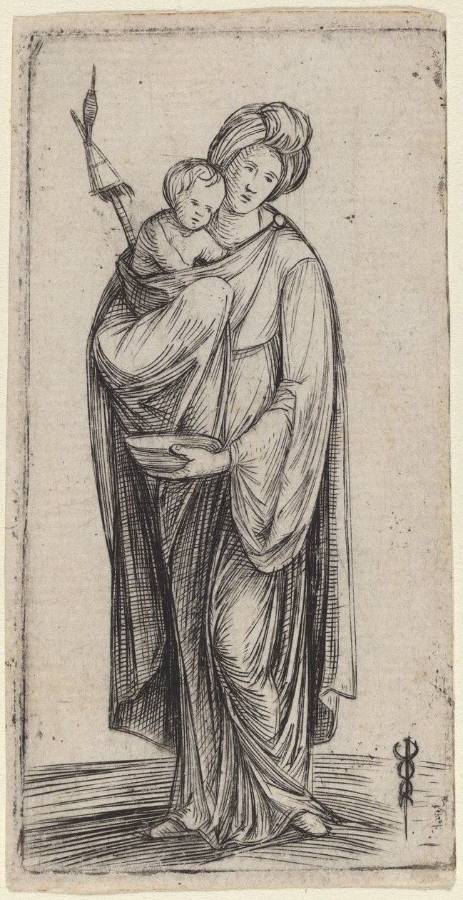 Frau und Kind mit Spinnrocken von Jacopo de Barbari