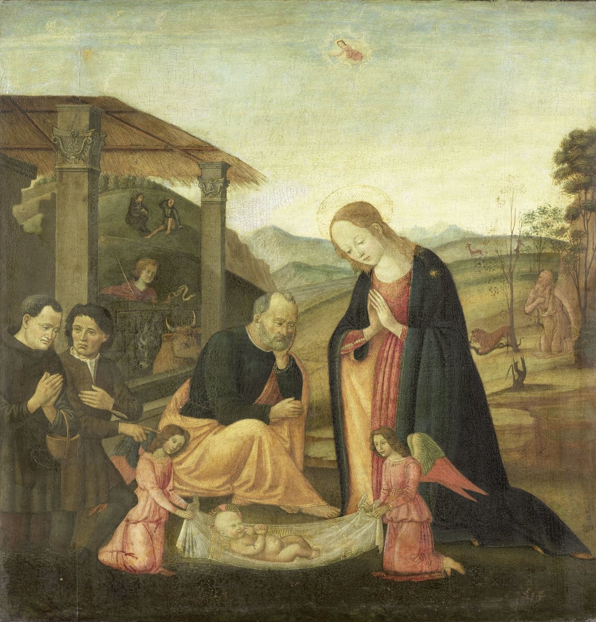 Anbetung des Christkindes von Jacopo del Sellaio (circle of)