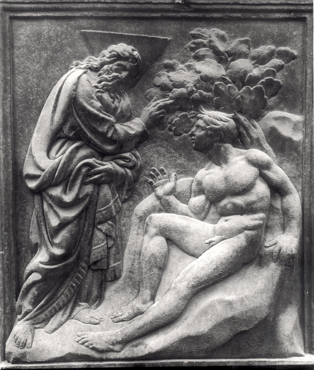 Erschaffung Adams, Tafel von der Porta Magna, ca. 1430 von Jacopo della Quercia