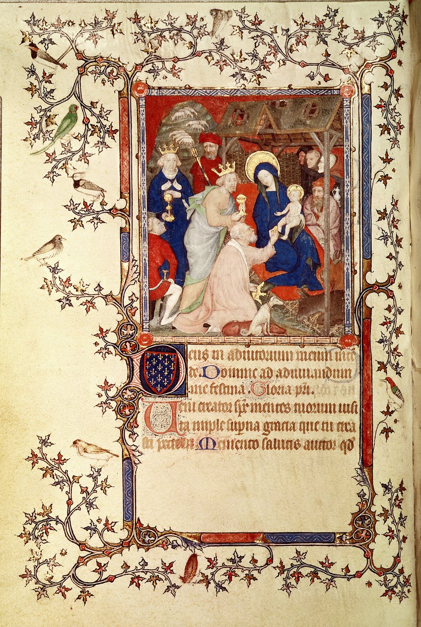 Lat 18014 f.42v Die Anbetung der Könige, aus Les Petites Heures de Duc de Berry, ca. 1385-90 von Jacquemart de Hesdin