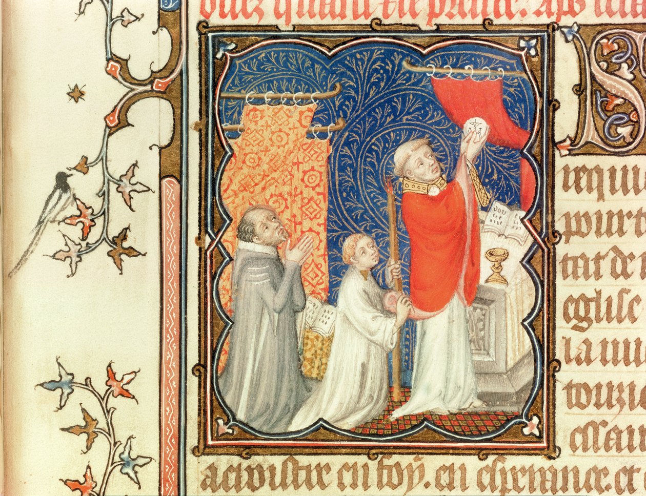 Ms Lat 18014 Jean de France (1340-1416) Herzog von Berry betet vor der Erhebung der Hostie, aus Les Petites Heures de Duc de Berry, ca. 1385-90 von Jacquemart de Hesdin