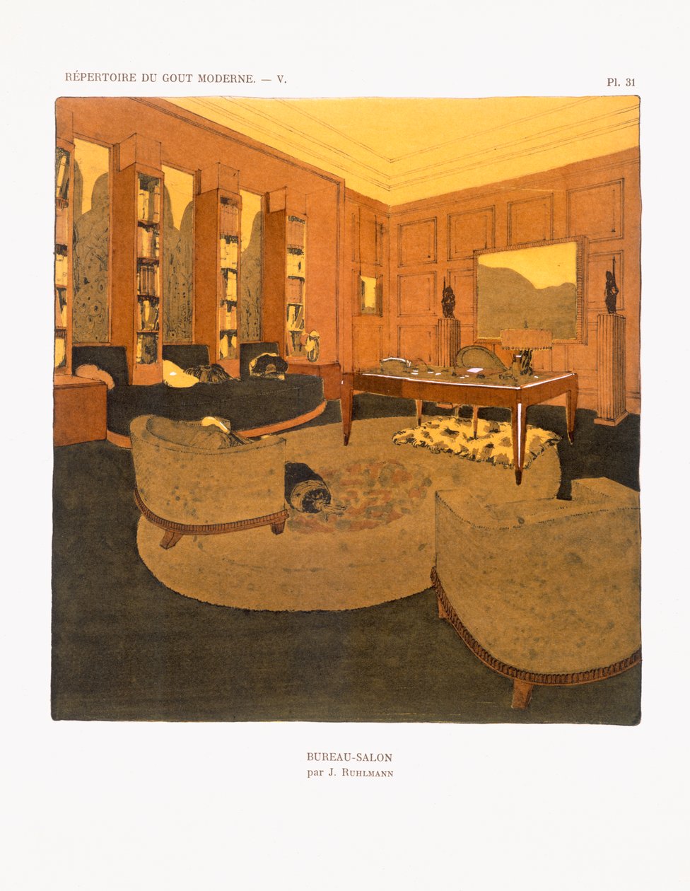 Bureau-Salon, 1929 von Jacques-Emile Ruhlmann