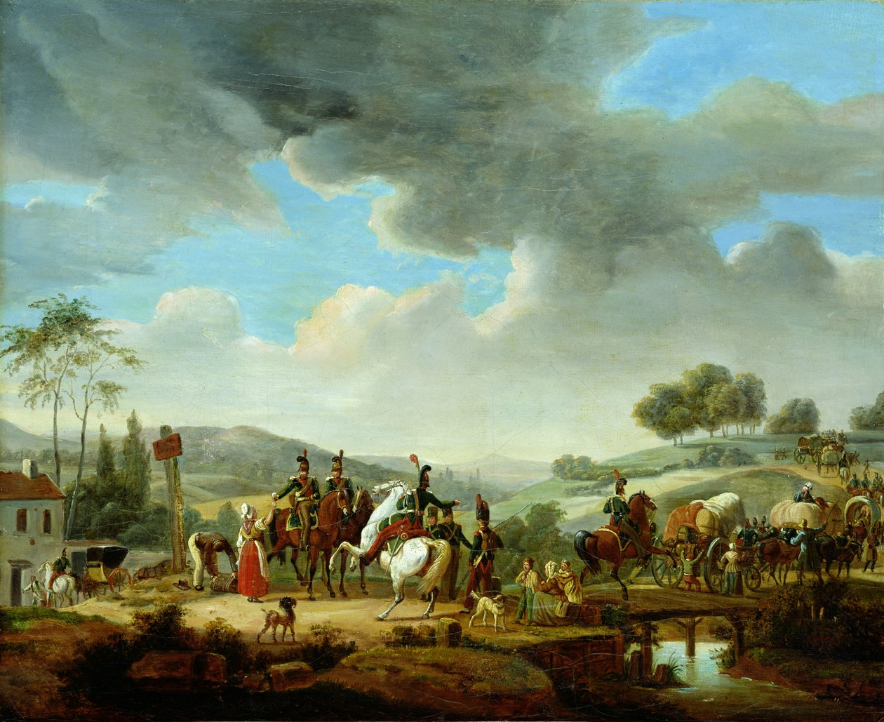 Konvoi eskortiert von französischen Dragonern von Jacques Francois Joseph Swebach