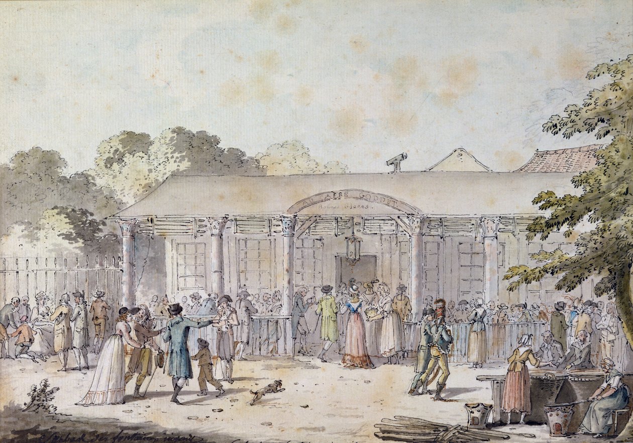 Das Café Goddet, Boulevard du Temple, zur Zeit des Konsulats, 1799-1804 von Jacques Francois Joseph Swebach