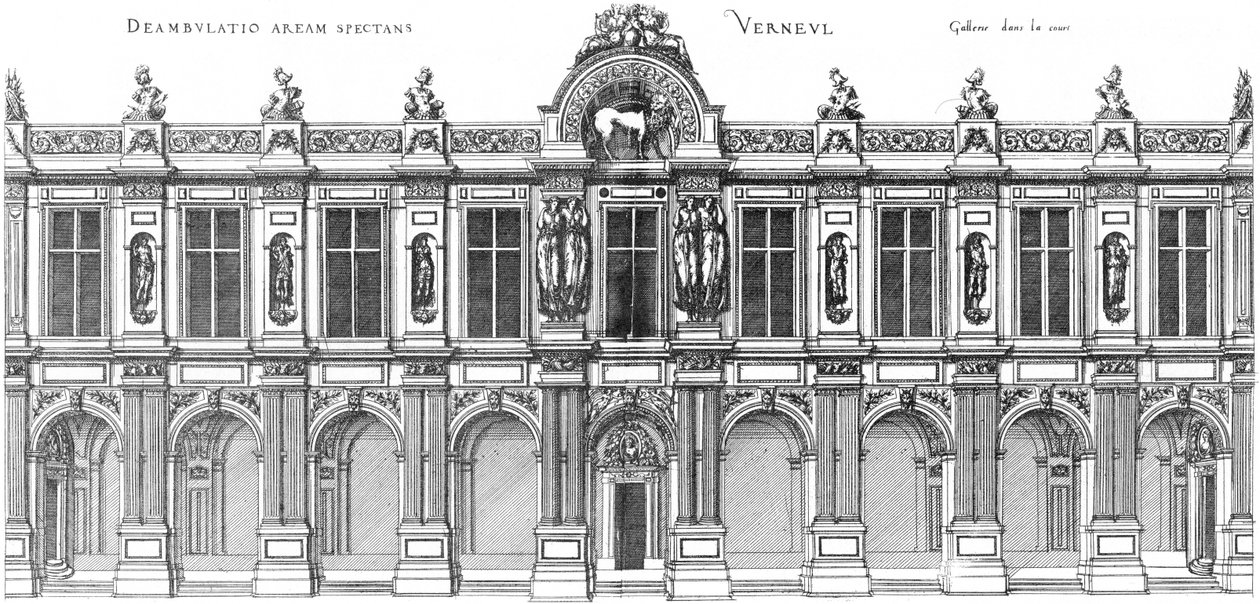 Gravur aus Le premier volume des plus excellents Bastiments de France von Jacques I Androuet du Cerceau von Jacques I Androuet du Cerceau