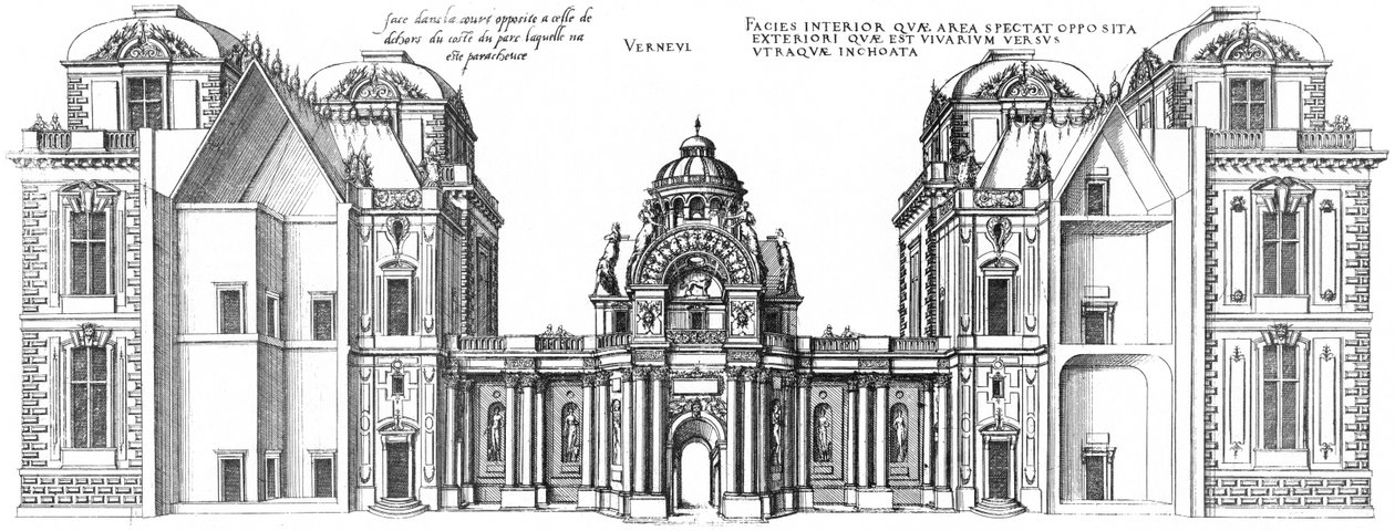 Gravur aus Le premier volume des plus excellents Bastiments de France von Jacques I Androuet du Cerceau