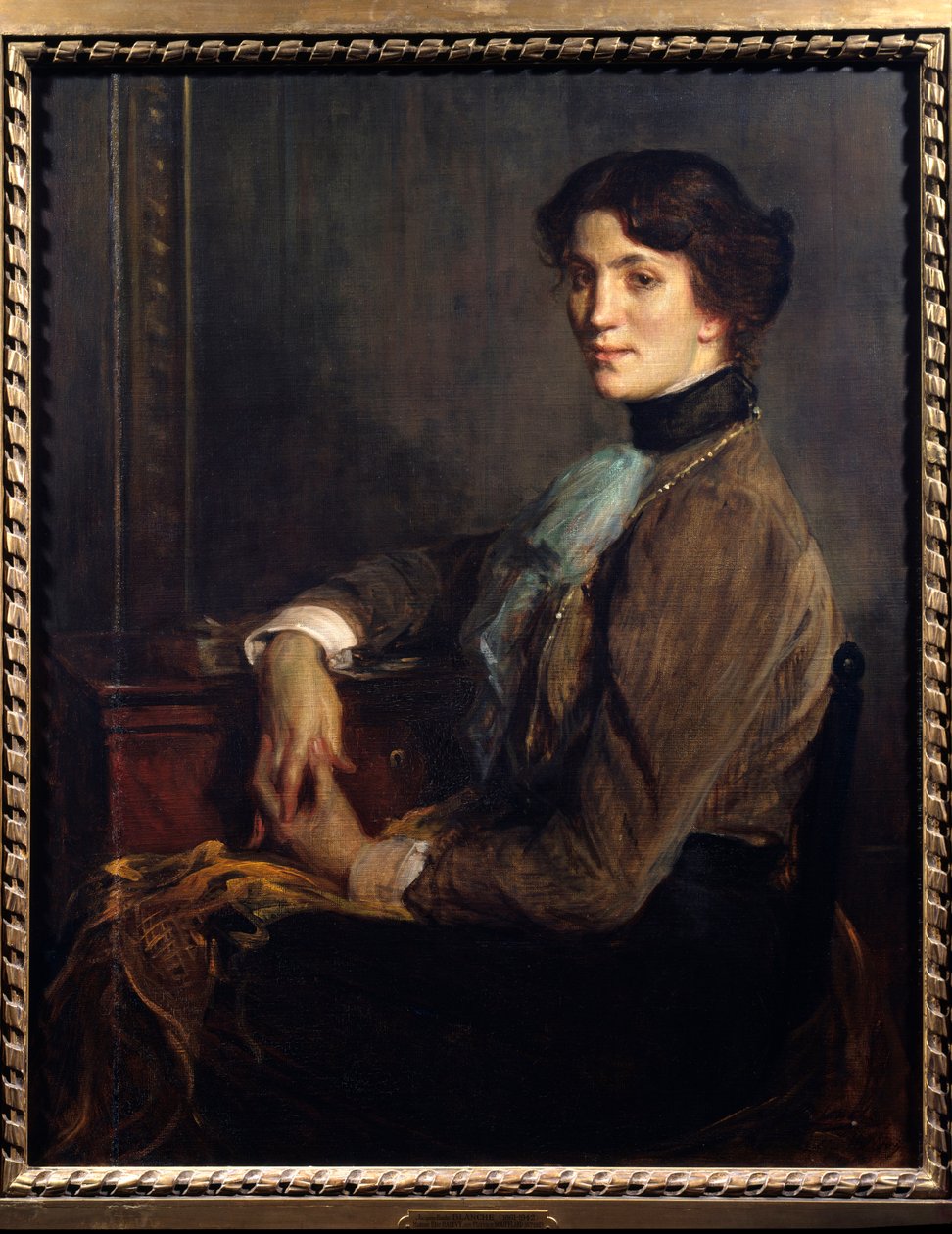 Porträt der Schriftstellerin Florence Halevy (1877-1957), Ehefrau des Schriftstellers Elie Halevy (1870-1937) von Jacques Emile Blanche