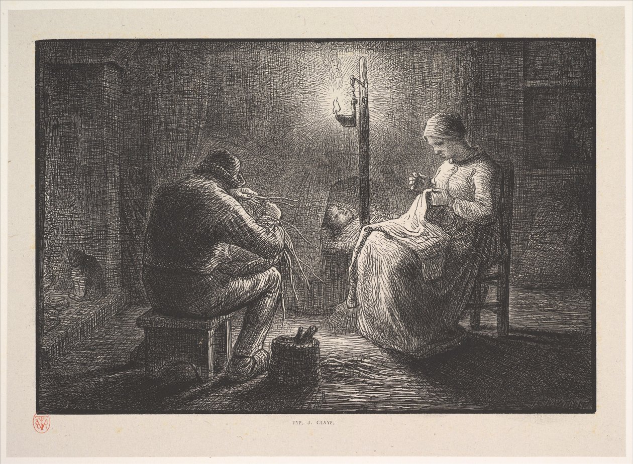 Nacht, aus der Serie Vier Tageszeiten, 1830-75 von Jacques Adrien Lavieille