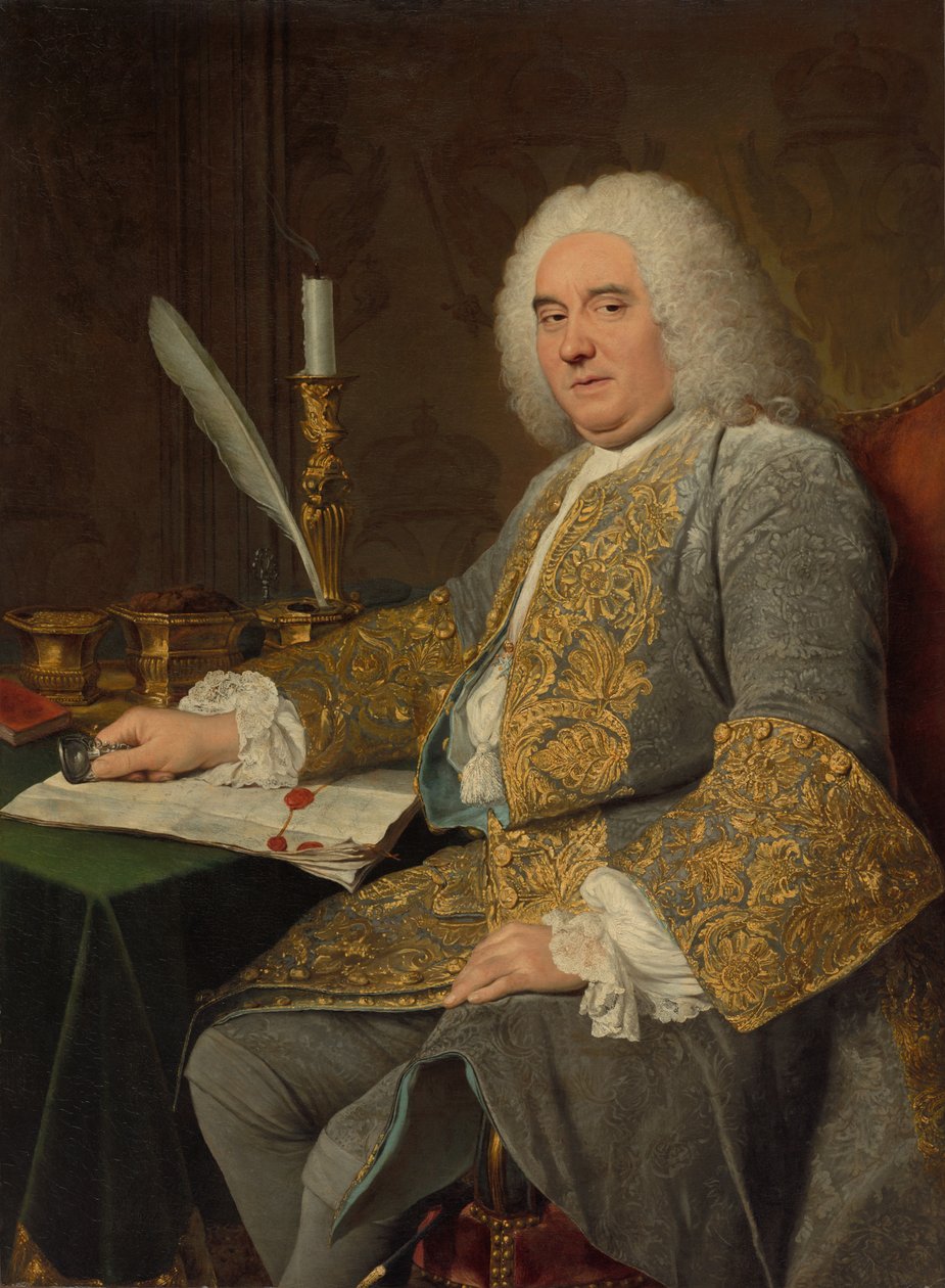 Porträt von Jean-Gabriel du Theil bei der Unterzeichnung des Vertrags von Wien von Jacques André Joseph Aved