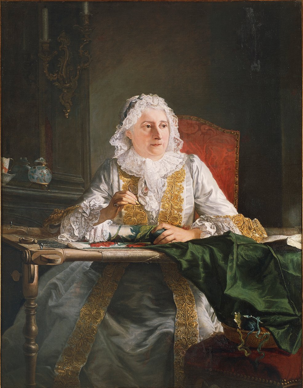 Porträt von Madame Crozat von Jacques Andre Joseph Camelot Aved